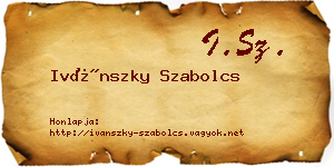 Ivánszky Szabolcs névjegykártya