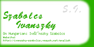 szabolcs ivanszky business card